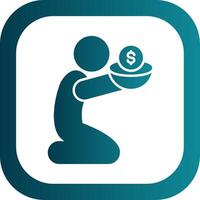 Poverty Glyph Gradient Round Corner Icon vector