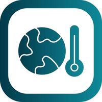 Global Warming Glyph Gradient Round Corner Icon vector