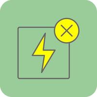 No Electricity Filled Yellow Icon vector