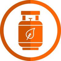 Eco Gas Glyph Orange Circle Icon vector