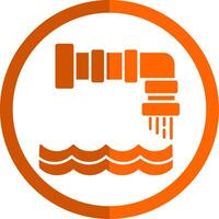 Water Pollution Glyph Orange Circle Icon vector