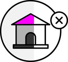 No House Filled Half Cut Icon vector