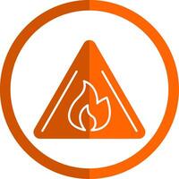 Hazards Glyph Orange Circle Icon vector