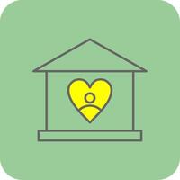 Orphanage Filled Yellow Icon vector