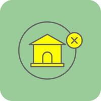 No House Filled Yellow Icon vector