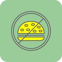No Food Filled Yellow Icon vector