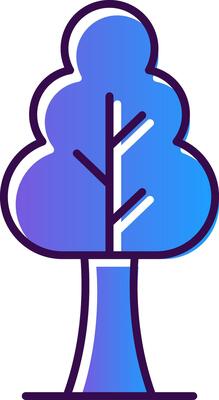 Tree Gradient Filled Icon