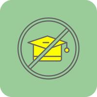 No Education Filled Yellow Icon vector