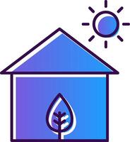 Eco House Gradient Filled Icon vector