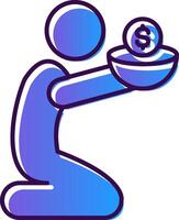 Poverty Gradient Filled Icon vector