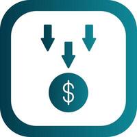 Bankruptcy Glyph Gradient Round Corner Icon vector