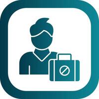 Unemployed Glyph Gradient Round Corner Icon vector
