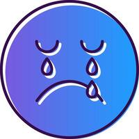 Crying Gradient Filled Icon vector