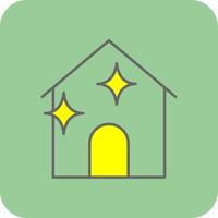 House Cleaning Filled Yellow Icon vector