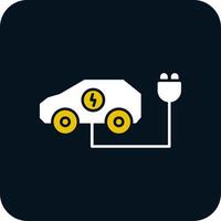 Electric Car Glyph Two Color Icon vector