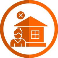 Homeless Glyph Orange Circle Icon vector