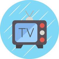 Tv Flat Blue Circle Icon vector