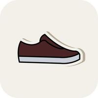 Shoes Line Filled White Shadow Icon vector