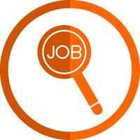 Job Search Glyph Orange Circle Icon vector