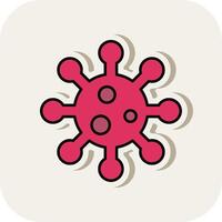 Bacteria Line Filled White Shadow Icon vector