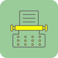 Typewriter Filled Yellow Icon vector