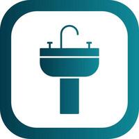 Sink Glyph Gradient Round Corner Icon vector