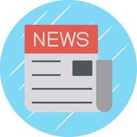 News Flat Blue Circle Icon vector