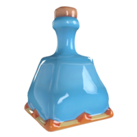 a blue bottle with a brown lid on a transparent background png