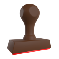 a rubber stamp with a brown base and red stamp png