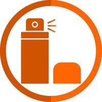 Spray Glyph Orange Circle Icon vector