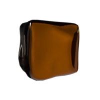 a brown glass cube on a transparent background png