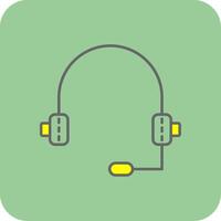 Headphone Filled Yellow Icon vector