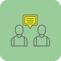 Interview Filled Yellow Icon vector