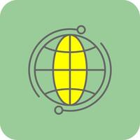 Global Filled Yellow Icon vector