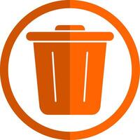 Garbage Glyph Orange Circle Icon vector