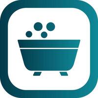 Bathtub Glyph Gradient Round Corner Icon vector