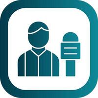 Reporter Glyph Gradient Round Corner Icon vector