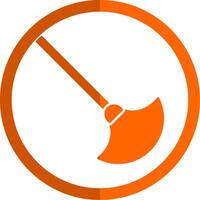 plumero glifo naranja circulo icono vector