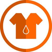 T Shirt Glyph Orange Circle Icon vector