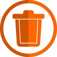 Trash Can Glyph Orange Circle Icon vector