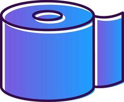 Toilet Paper Gradient Filled Icon vector