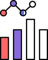 Data Analysis Filled Half Cut Icon vector