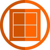 Window Glyph Orange Circle Icon vector
