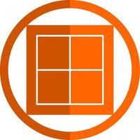 ventana glifo naranja circulo icono vector