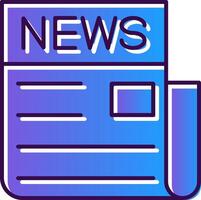 News Gradient Filled Icon vector