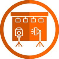 Studio Glyph Orange Circle Icon vector