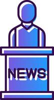 News Anchor Gradient Filled Icon vector