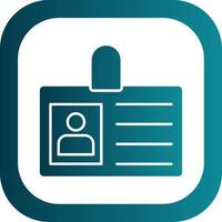 Id Card Glyph Gradient Round Corner Icon vector