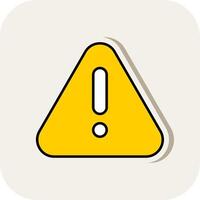 Alert Line Filled White Shadow Icon vector