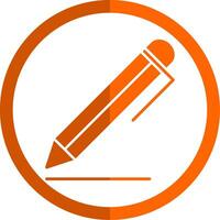 Pen Glyph Orange Circle Icon vector